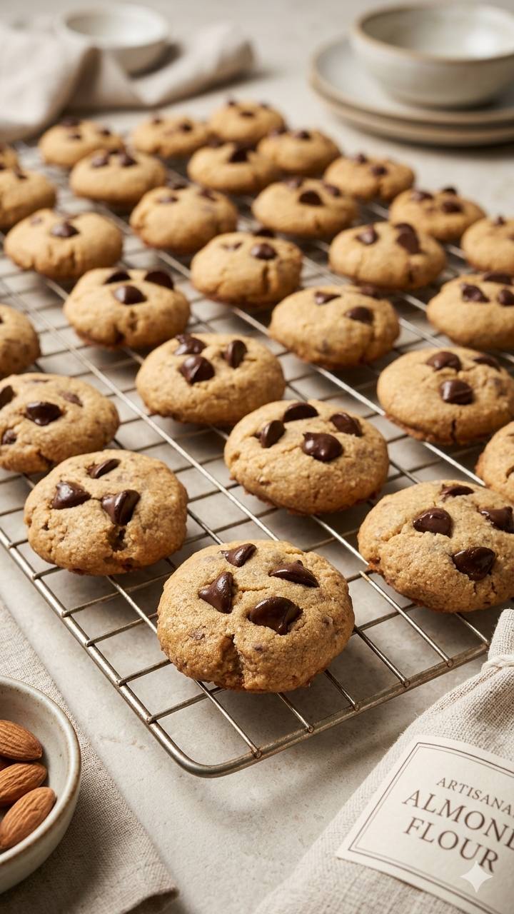 Whole Wheat Almond Choco Chip Cookies